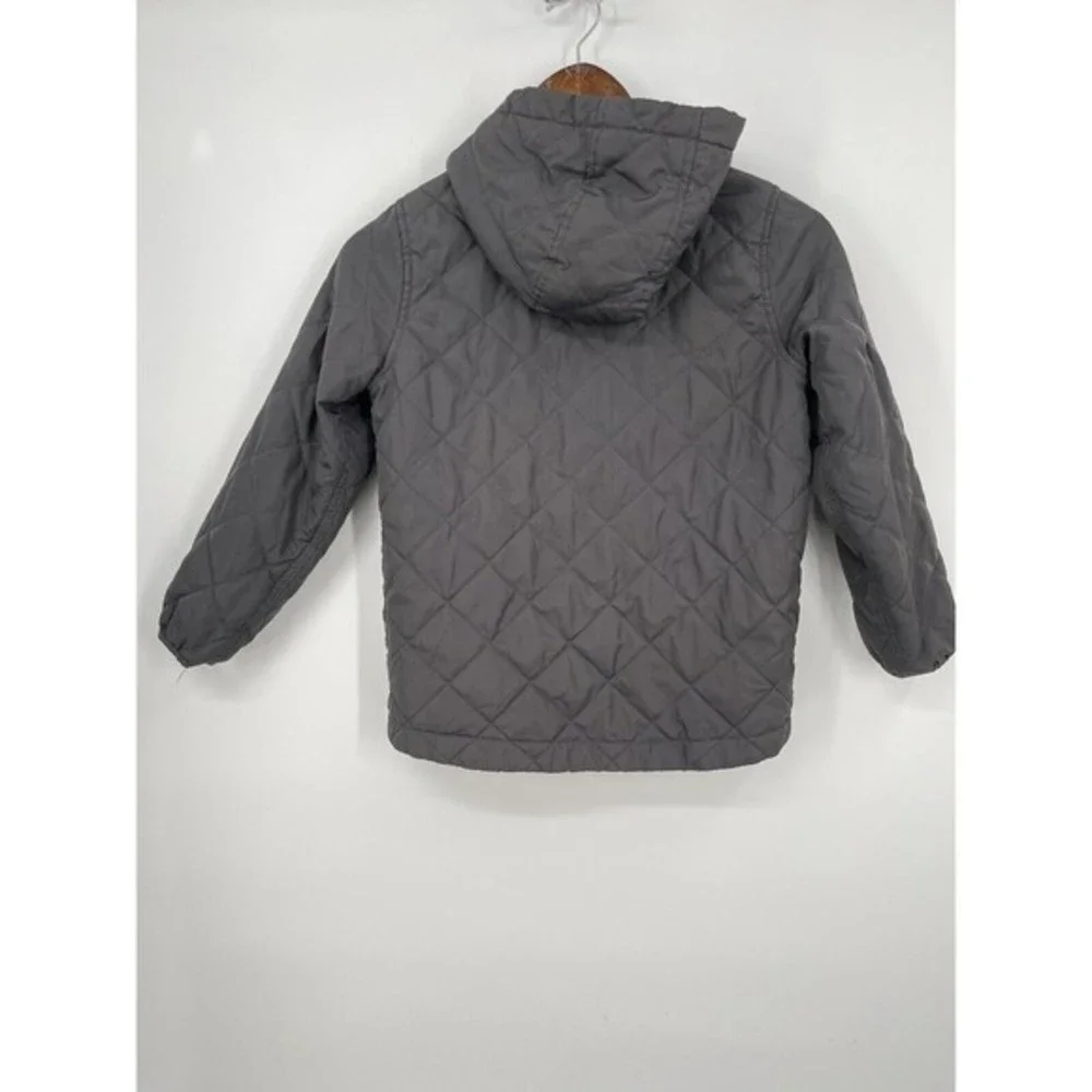 Old Navy Quilted Hooded Jacket‎ Gray Boys S 6-7 Puffer Coat